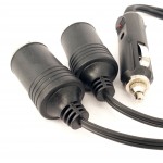 2-way Cigarette lighter socket splitter. 1 male / 2 female